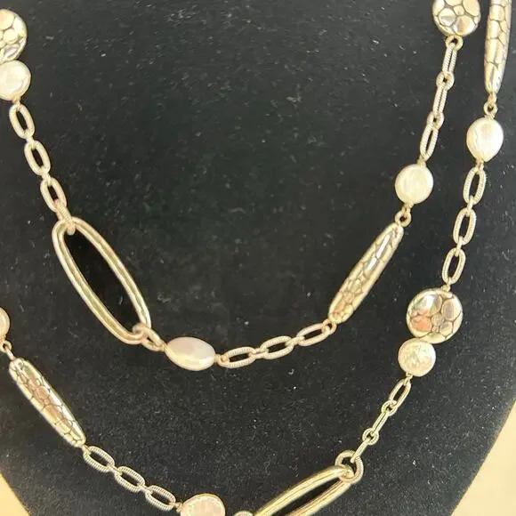 Brighton Pebble and Pearl Long Necklace - Picture 4 of 5